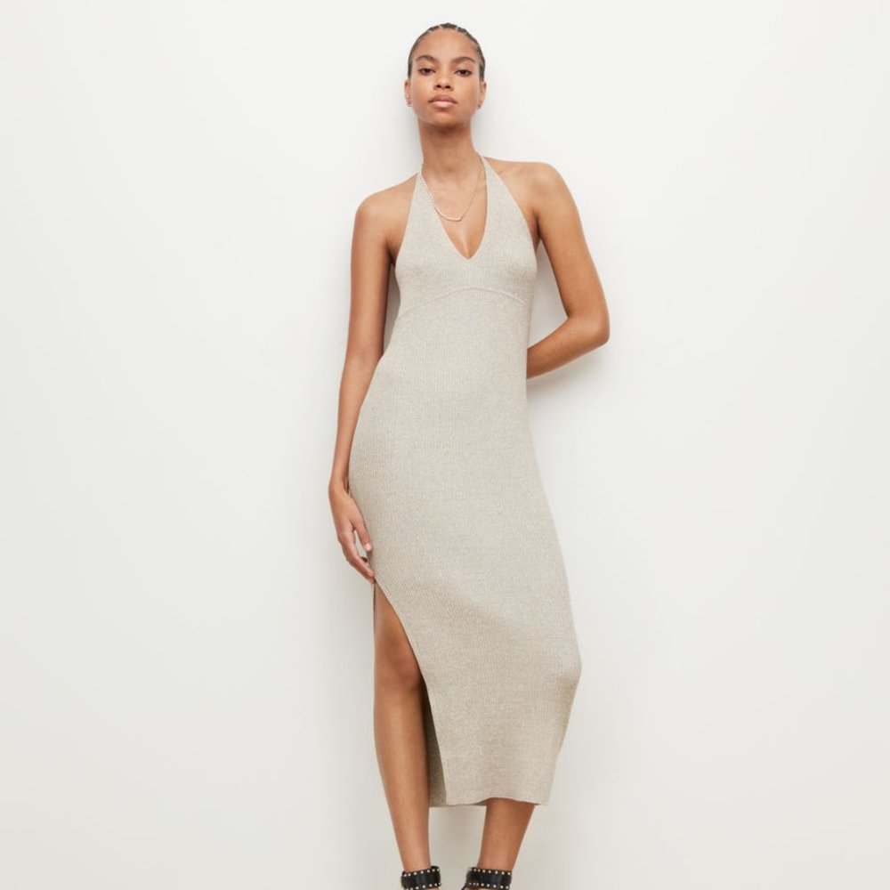 ALL SAINTS Lexi Halter Neck Midi Dress - Size XS - Brand New With Tags